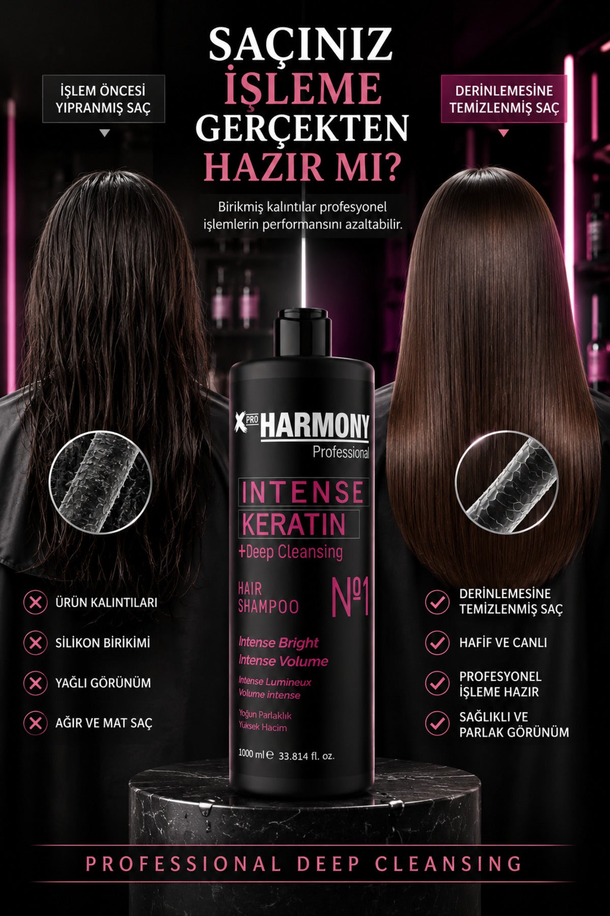 İntense Keratin No 1 Deep Cleansing Hair Shampoo Şampuan 1000 ml