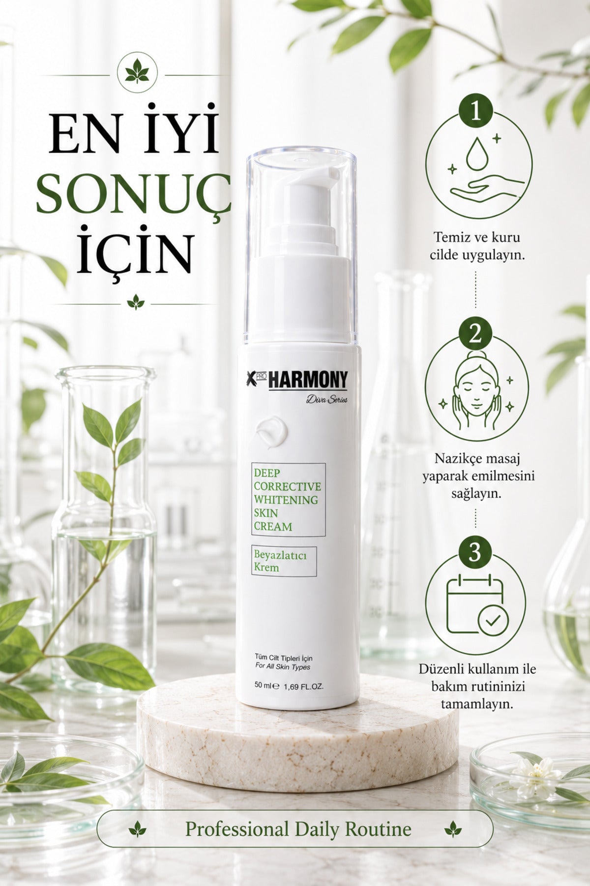 Beyazlatıcı Bakım Kremi 50 ml | Cilt Tonu Eşitleyici, Nemlendirici Günlük Bakım Kremi