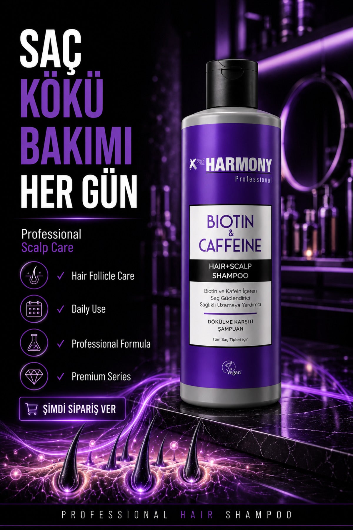 Biotin & Caffeine Hair + Scalp Shampoo Biyotin & Kafein İçerikli Şampuan 350 ml
