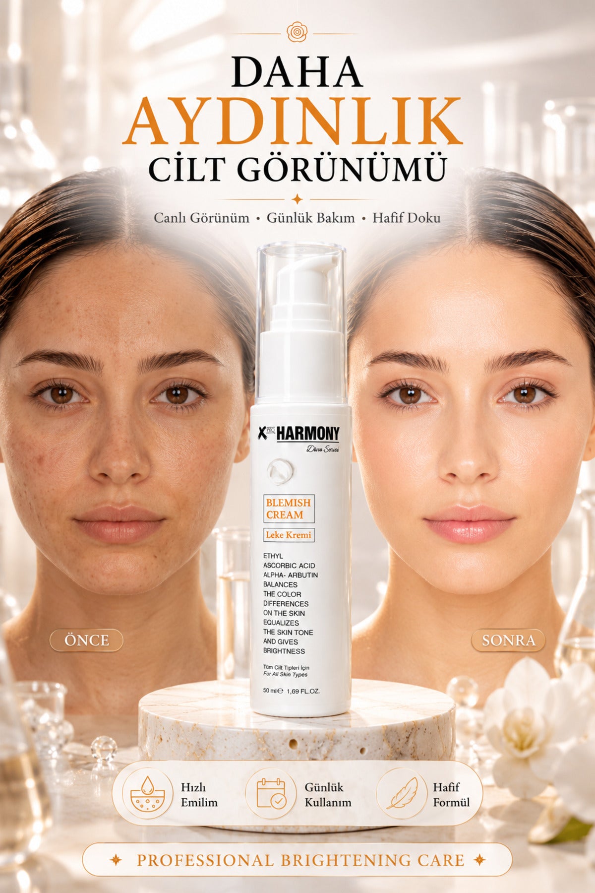 Leke Karşıtı Aydınlatıcı Bakım Kremi 50 ml | Alpha Arbutin & C Vitamini