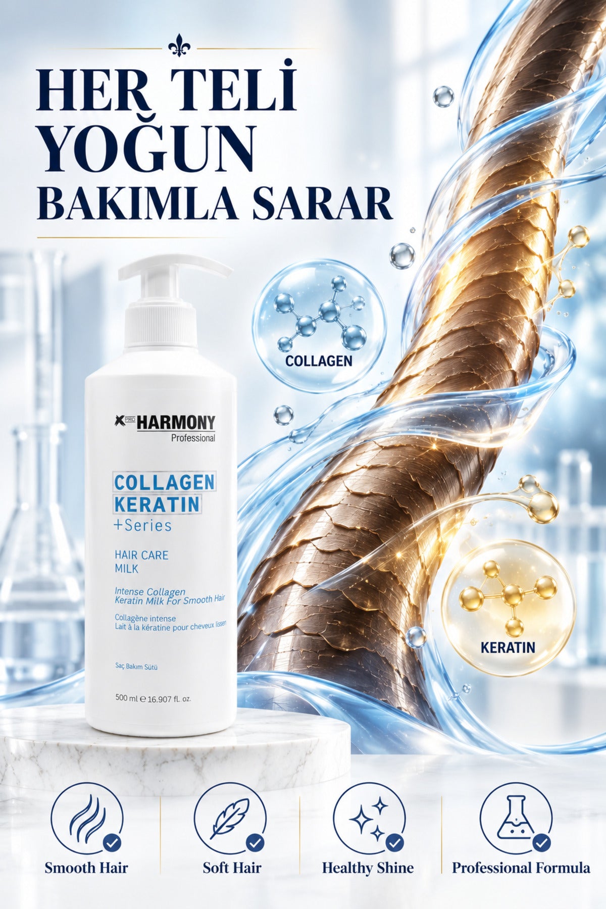 Collagen Keratin Hair Care Milk Saç Bakım Sütü 500 ml