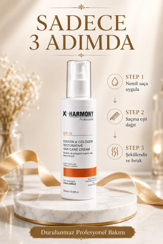 SPF 15 Keratinli ve Kolajenli Onarıcı Durlanmayan Saç Bakım Kremi 250 ml