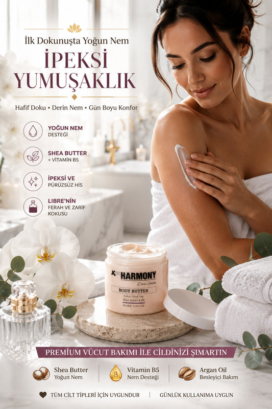 L-i-b-r-e Body Butter 200 ml | Shea Butter + Vitamin B5 + Argan Oil İçeren Yoğun Nemlendirici Vücut Bakım Kremi