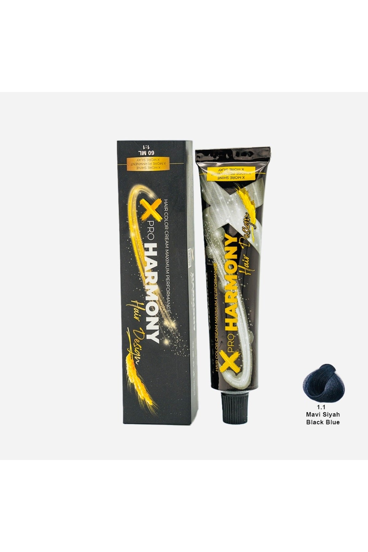 Tüp Boya 1.1 Black Blue Mavi Siyah Saç Boyası 60 ml
