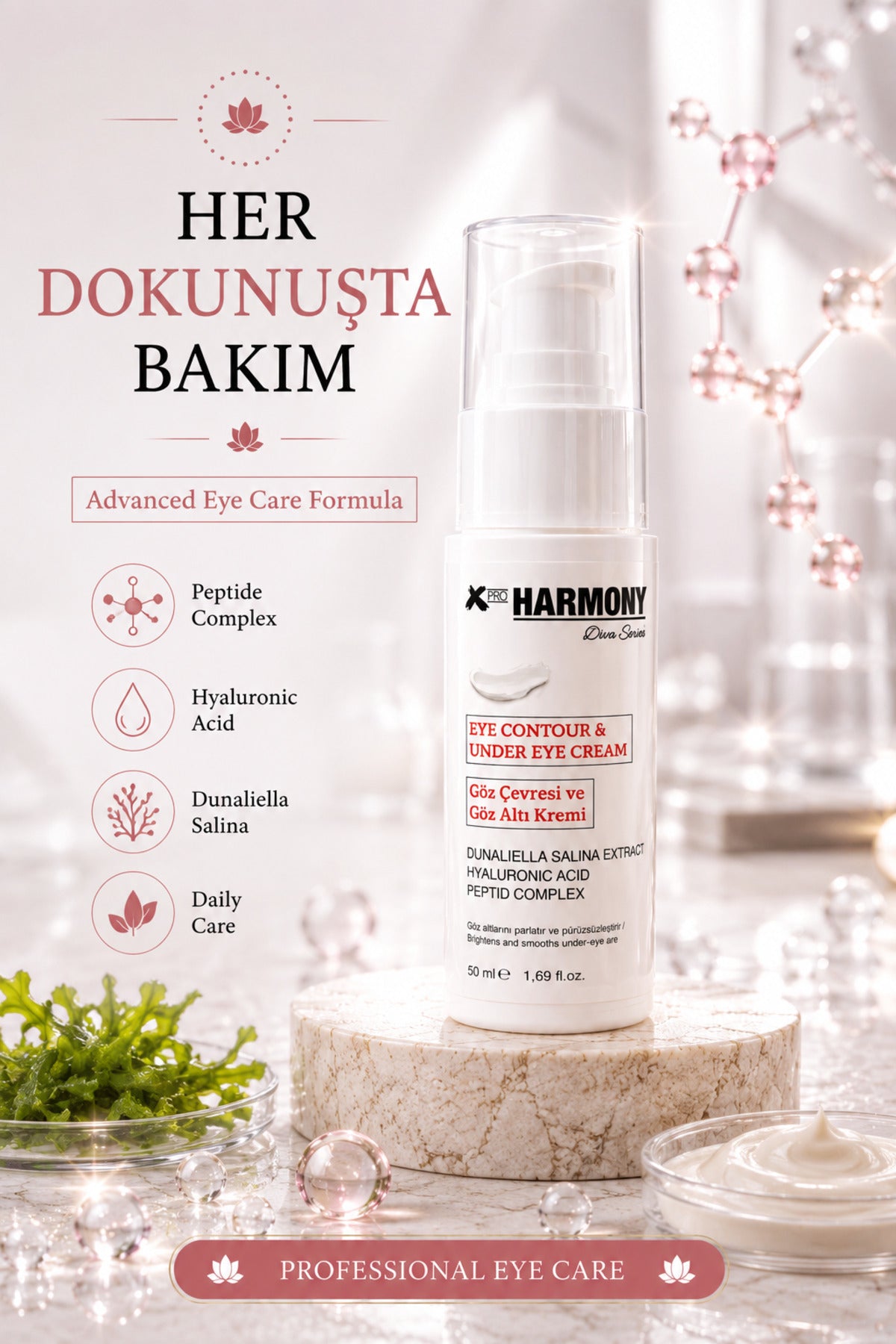 Eye Contour & Under Eye Cream 50 ml | Peptide Complex & Hyaluronic Acid Göz Çevresi Bakım Kremi