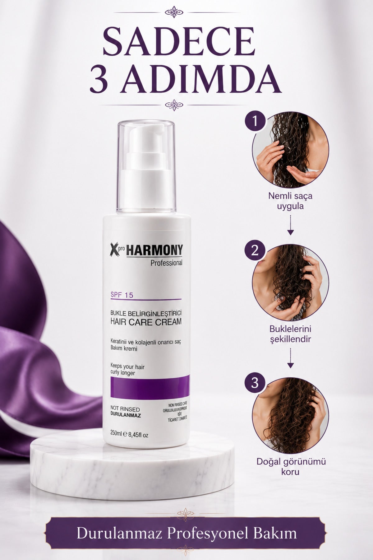 SPF 15 Durulanmayan Bukle Belirginleştirici Hair Care Cream 250 ml