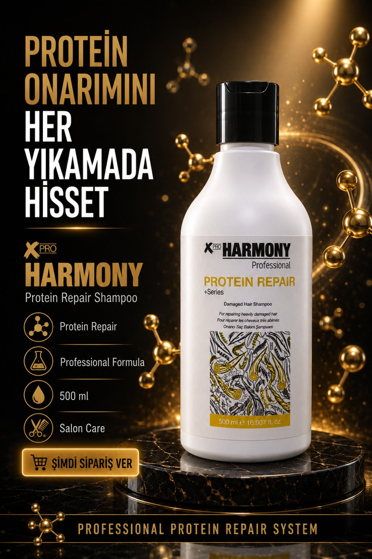 Protein Repair Hair Shampoo Onarıcı Saç Bakım Şampuanı 500 ml