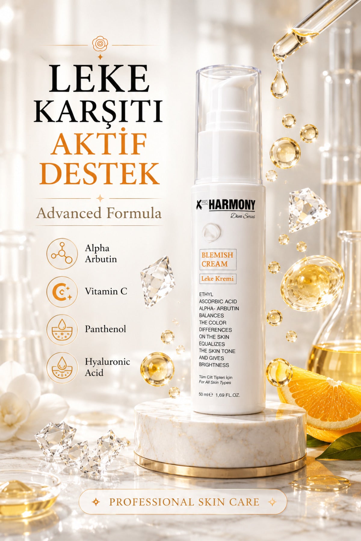 Leke Karşıtı Aydınlatıcı Bakım Kremi 50 ml | Alpha Arbutin & C Vitamini