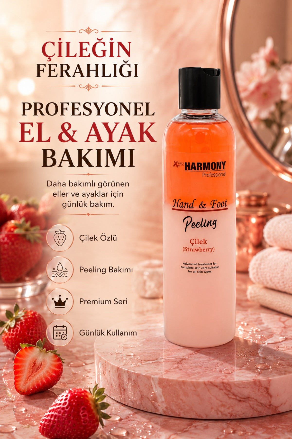 Hand & Foot Peeling Strawberry Çilek Aromalı El & Ayak Peelingi 250 ml
