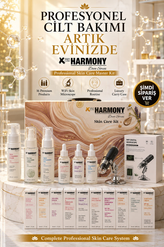 Profesyonel Cilt Analiz & Bakım Seti | 16 Parça Premium Skin Care Kit + WiFi Dijital Mikroskop + Taşıma Çantası