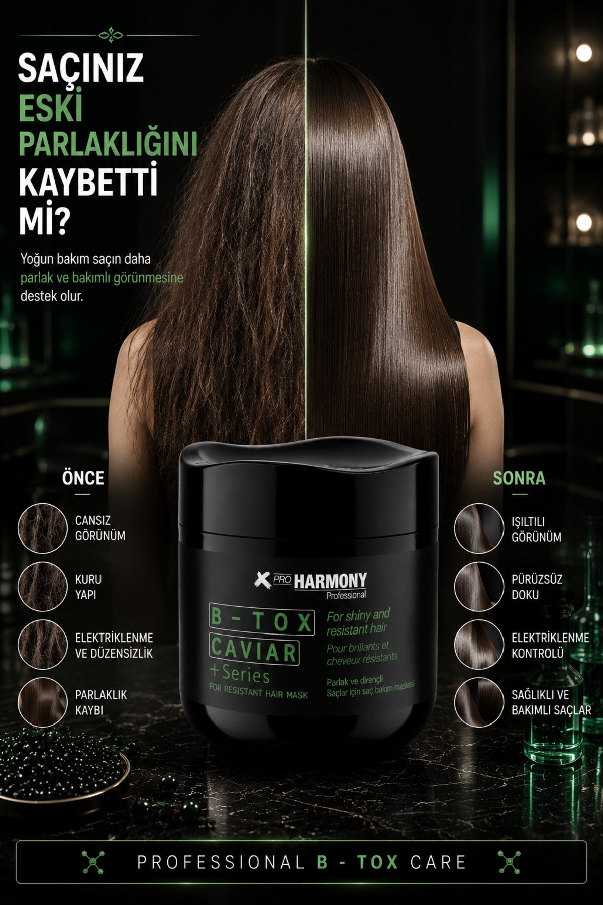 B-Tox Caviar Hair Mask Parlak ve Dirençli Saçlar İçin Bakım Maskesi 500 ml
