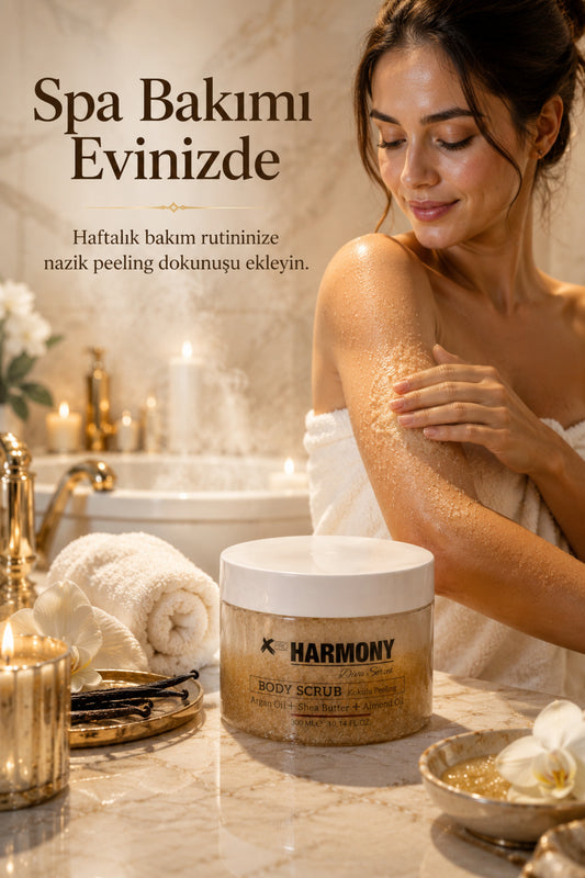 Vanilla Body Scrub 300 ml | Shea Butter + Argan Oil + Almond Oil İçeren Vücut Peelingi