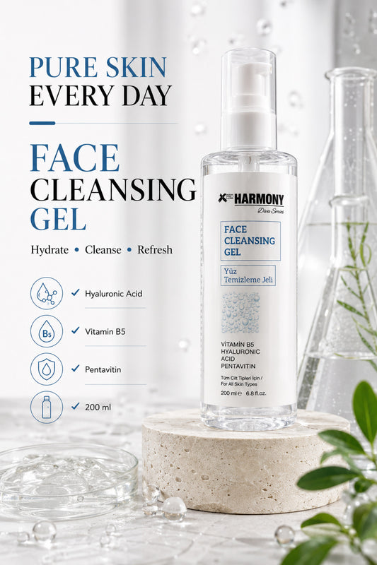 Nem Destekleyici Yüz Temizleme Jeli 200 ml | Hyalüronik Asit & Vitamin B5 | Günlük Cilt Temizleyici