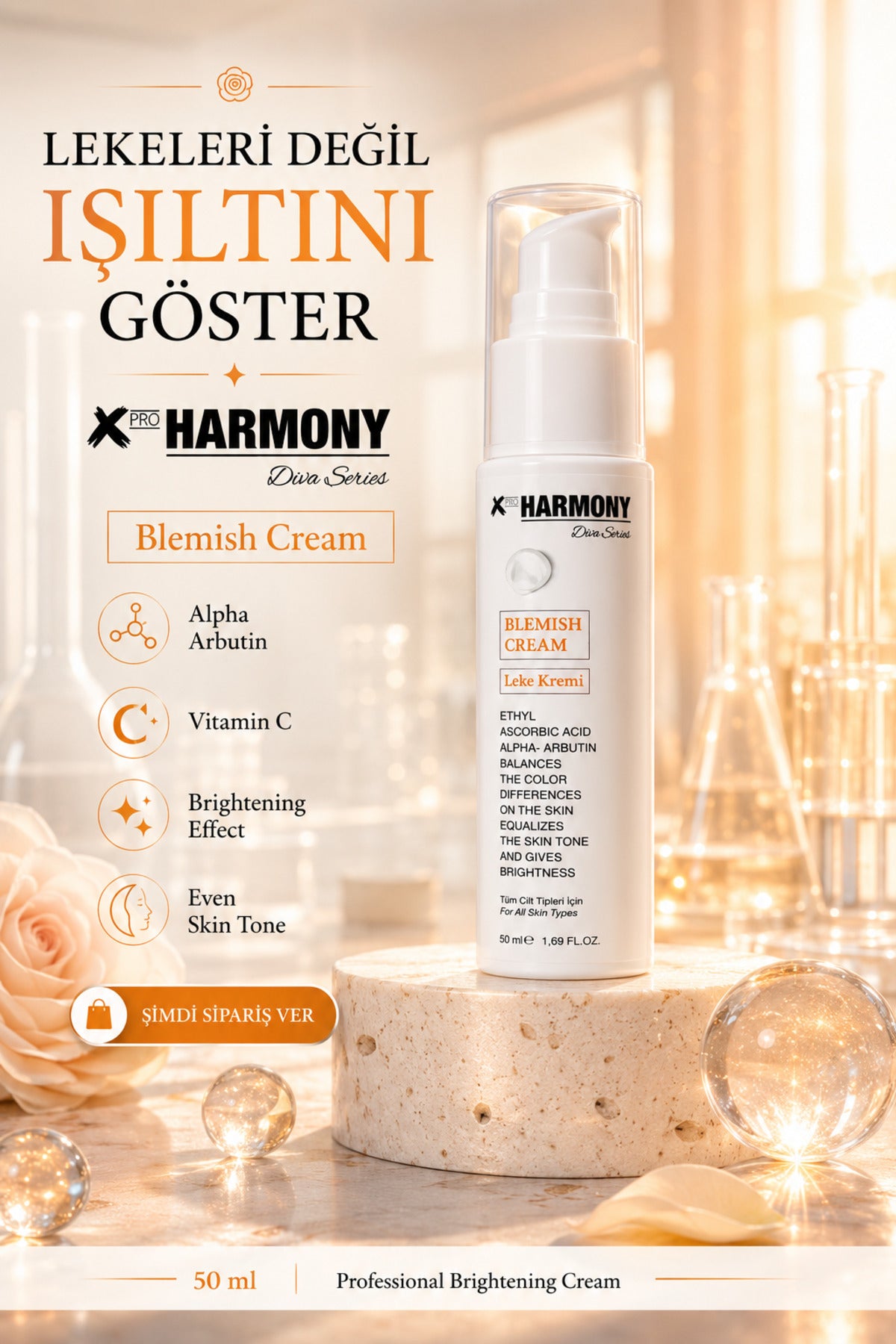 Leke Karşıtı Aydınlatıcı Bakım Kremi 50 ml | Alpha Arbutin & C Vitamini