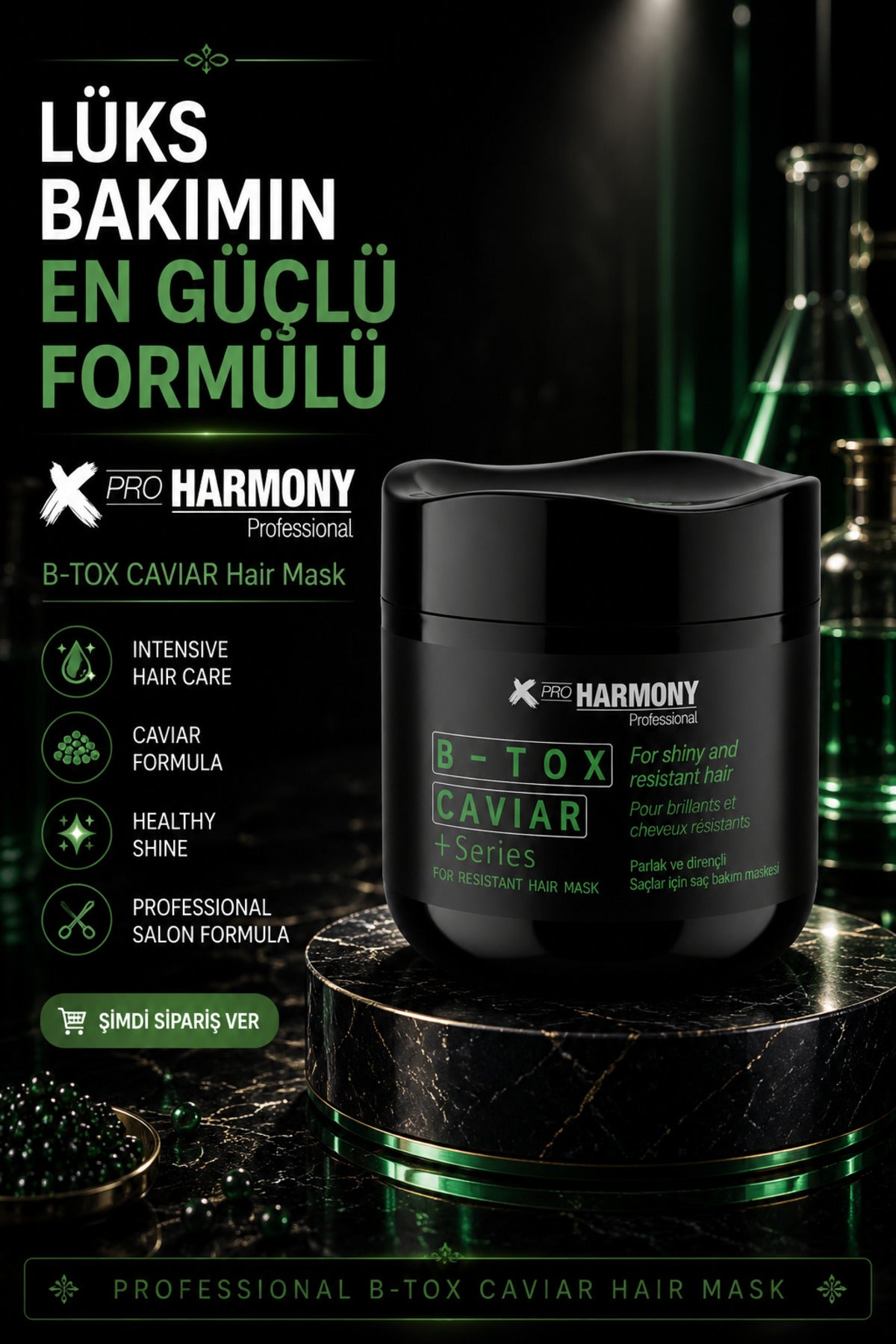 B-Tox Caviar Hair Mask Parlak ve Dirençli Saçlar İçin Bakım Maskesi 500 ml