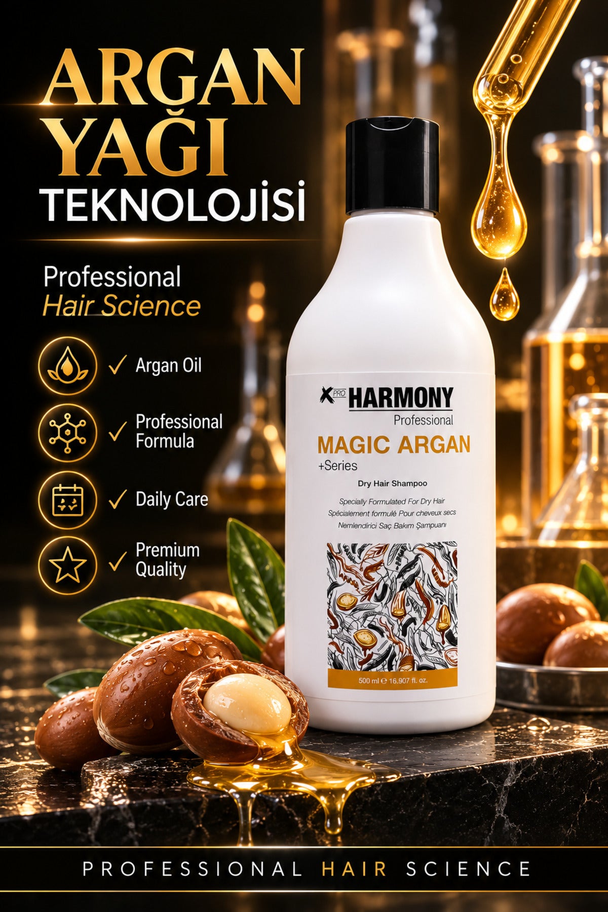 Magic Argan Hair Shampoo Nemlendirici Saç Bakım Şampuanı 500 ml