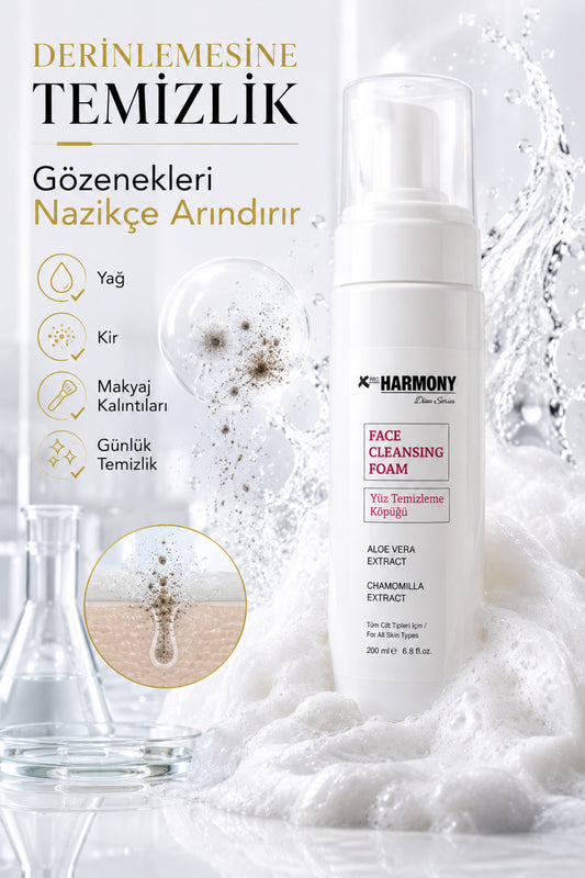Gözenek Arındırıcı Yüz Temizleme Köpüğü 200 ml | Aloe Vera & Papatya Özlü Günlük Cilt Temizleyici