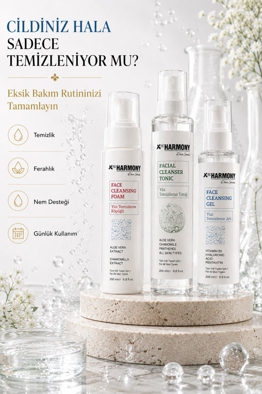 Profesyonel Günlük Cilt Temizleme Seti 600 ml | Temizle • Tonikle • Nem Desteği Sağla
