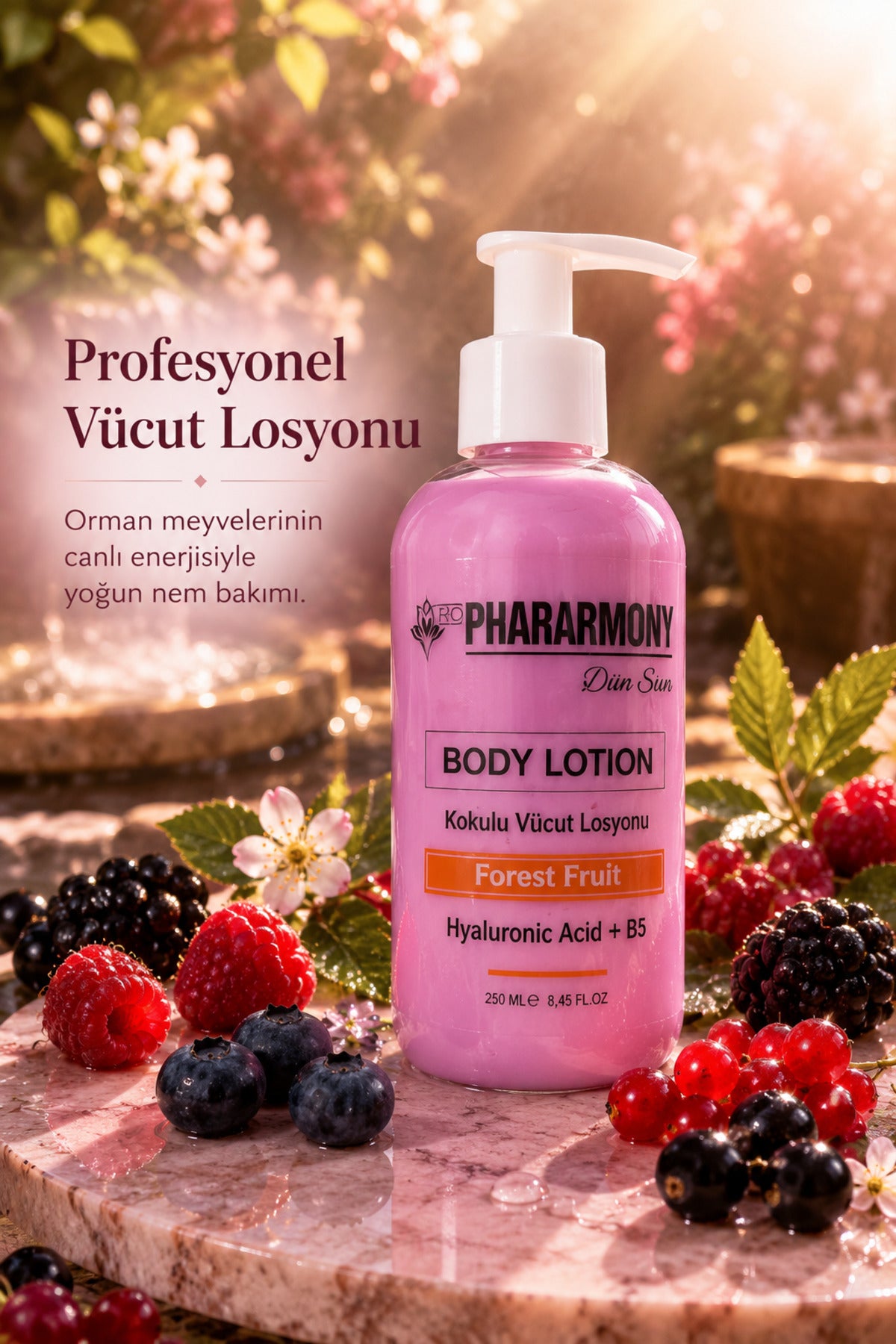 Forest Fruit Vücut Losyonu 250 ml | Yoğun Nemlendirici Body Lotion | Hyaluronic Acid + Vitamin B5