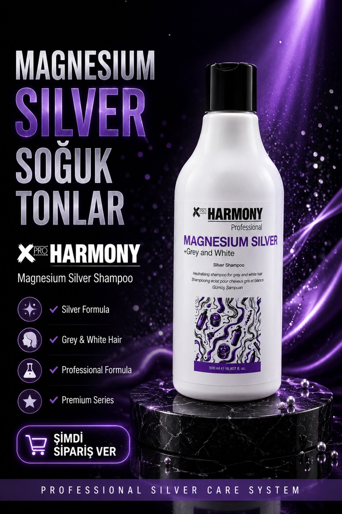 Magnesium Silver Grey And White Shampoo Gümüş Şampuan 500 ml