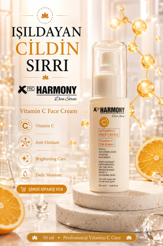 Vitamin C Aydınlatıcı Yüz Kremi 50 ml | Antioksidan Günlük Nemlendirici Cilt Tonu Eşitleyici Bakım