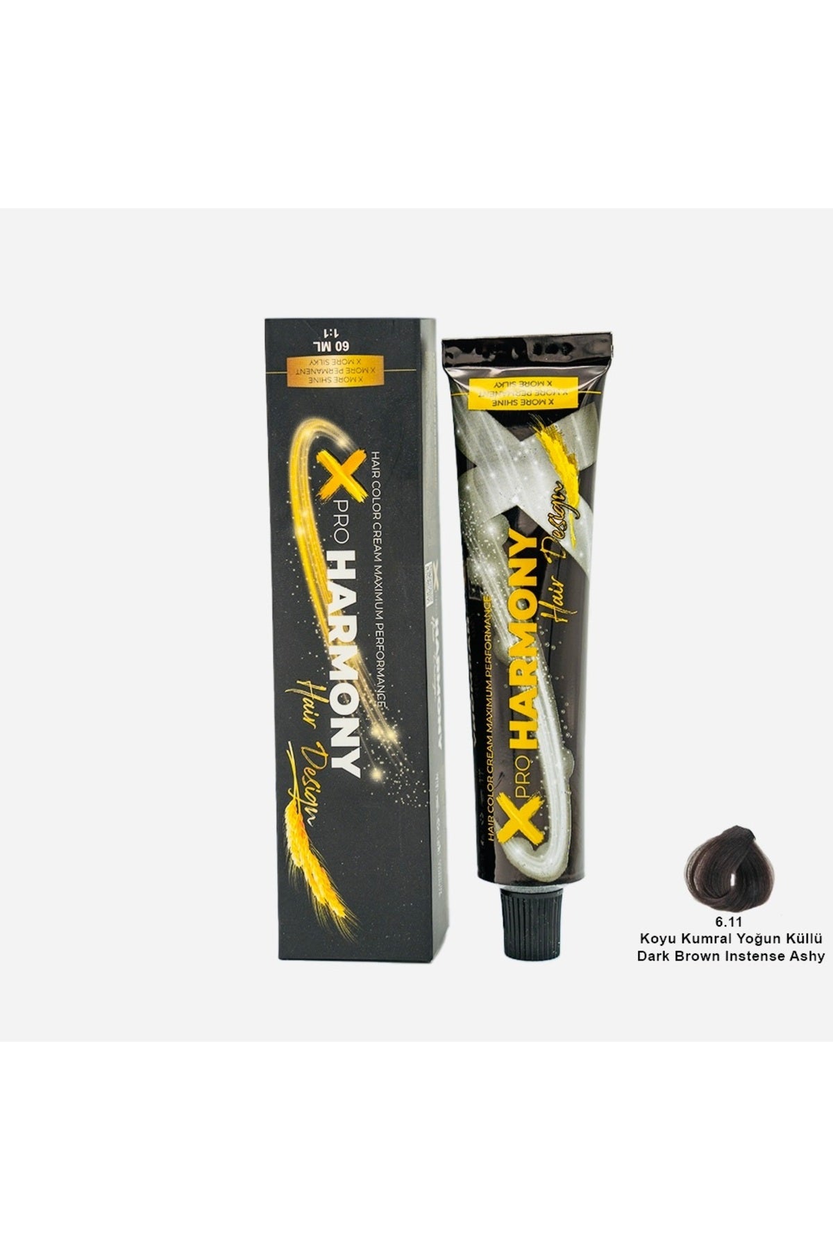 Tüp Boya 6.11 Dark Brown İntense Ashy Koyu Kumral Yoğun Küllü Saç Boyası 60 ml