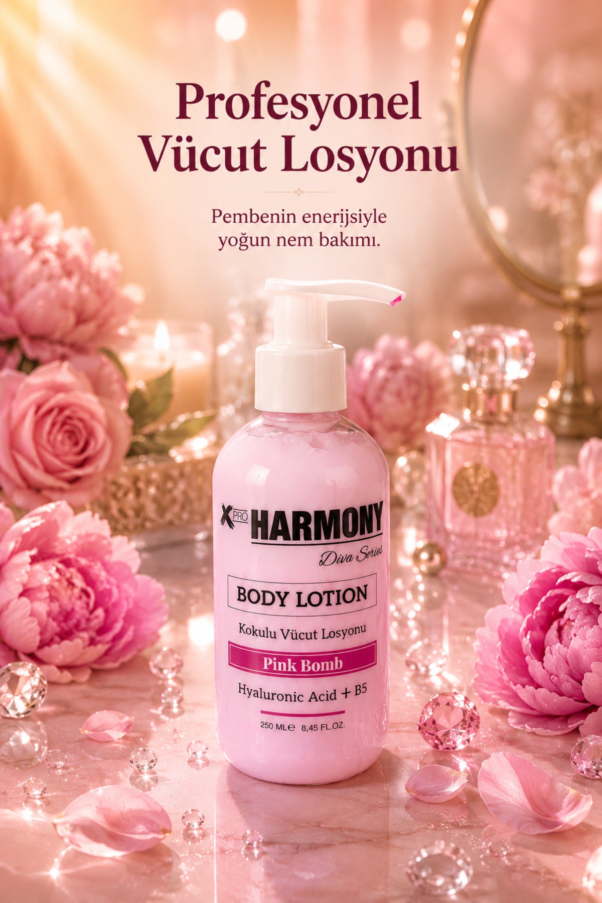 Pink Bomb Vücut Losyonu 250 ml | Yoğun Nemlendirici Body Lotion | Hyaluronic Acid + Vitamin B5